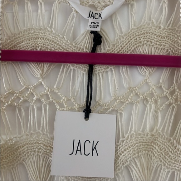 NWT Jack by BB Dakota Cream Crochet Fringe - Picture 2 of 2